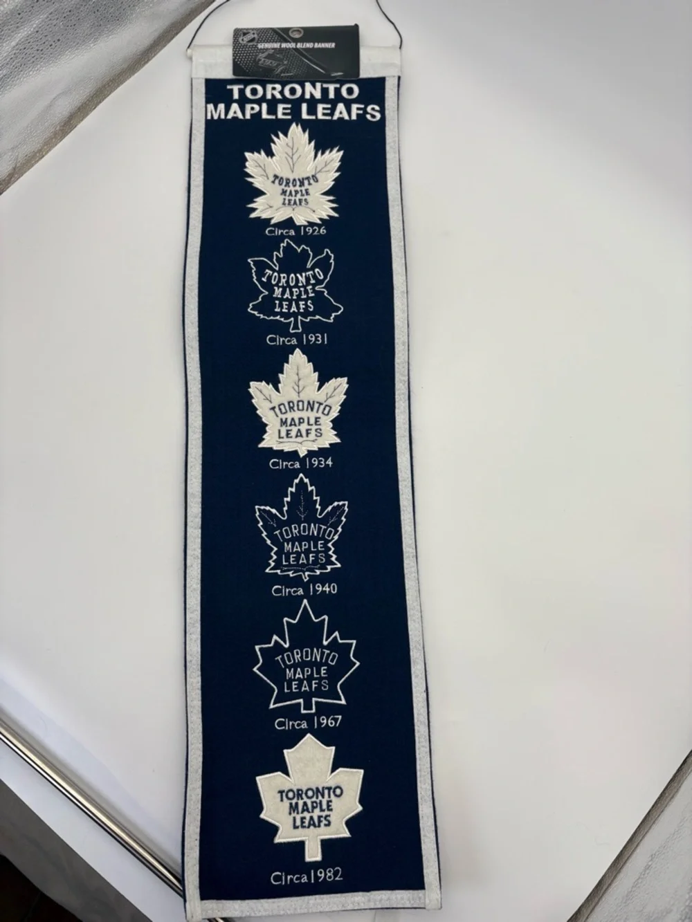 NHL Toronto Maple Leafs Wool Blend Logo Banner - Navy & White